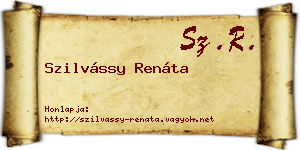 Szilvássy Renáta névjegykártya